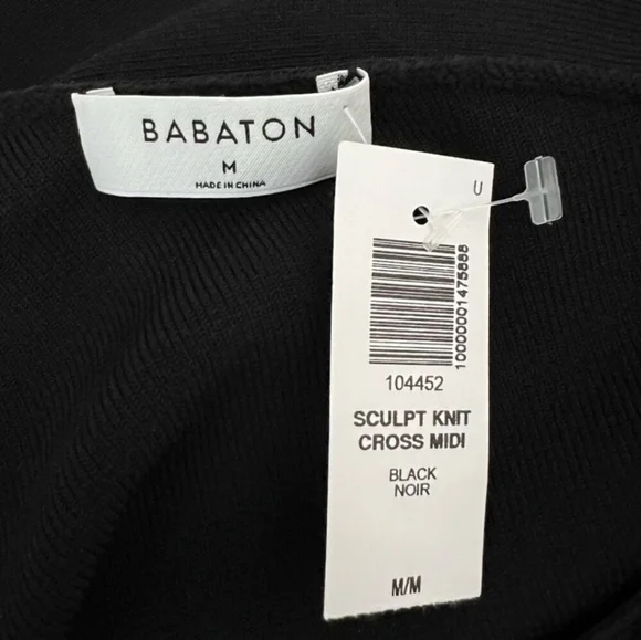 NEW Aritiza Ribbed Sculpt Knit Criss Cross Midi Dress Sz M - Picture 6 of 7